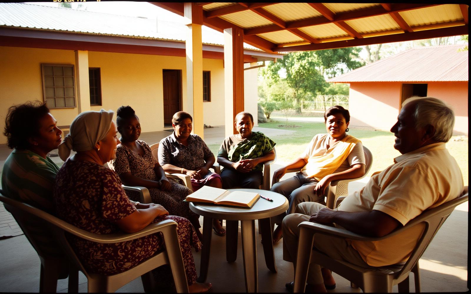 People talking through a financial agreement together